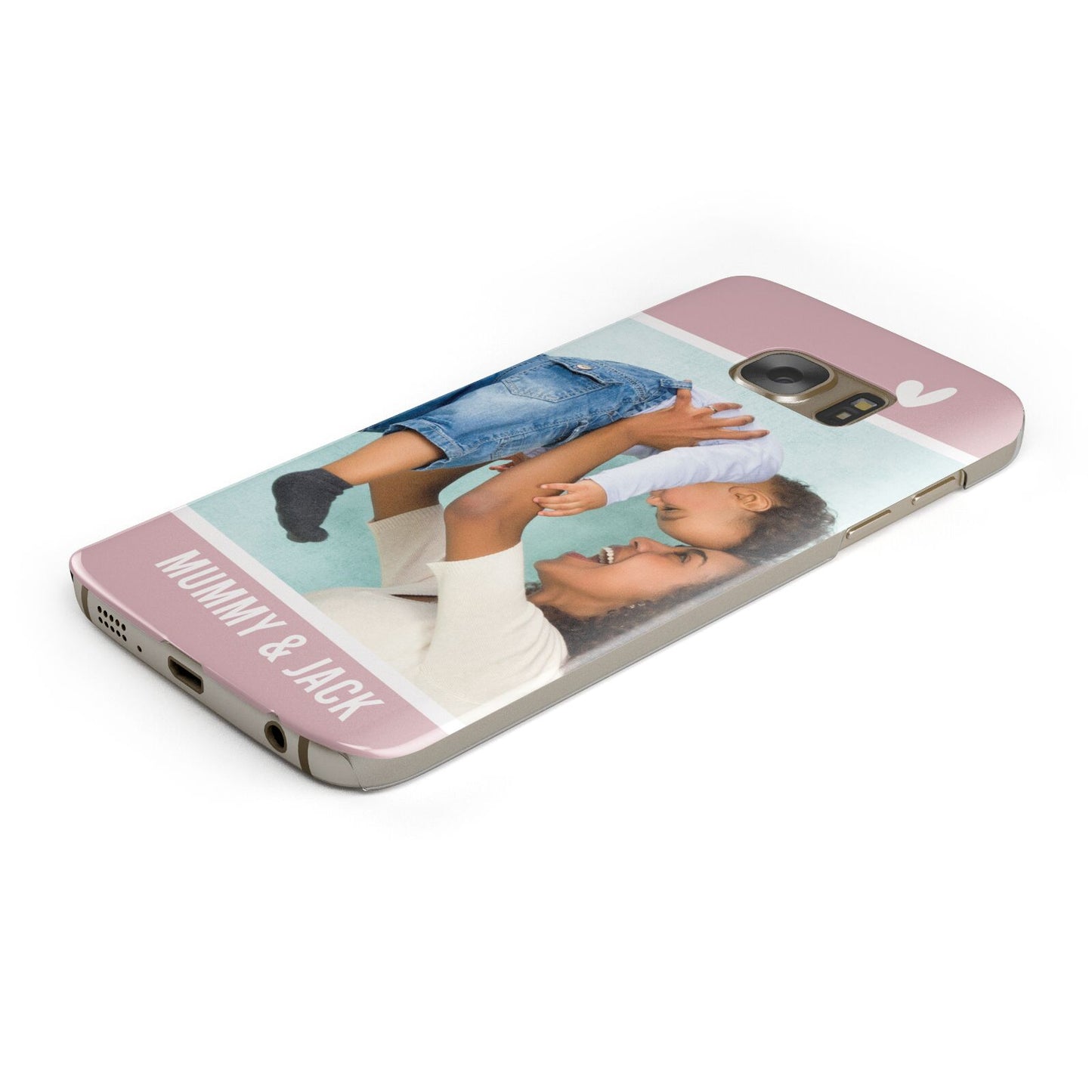 Personalised Photo Mummy and Child Protective Samsung Galaxy Case Angled Image