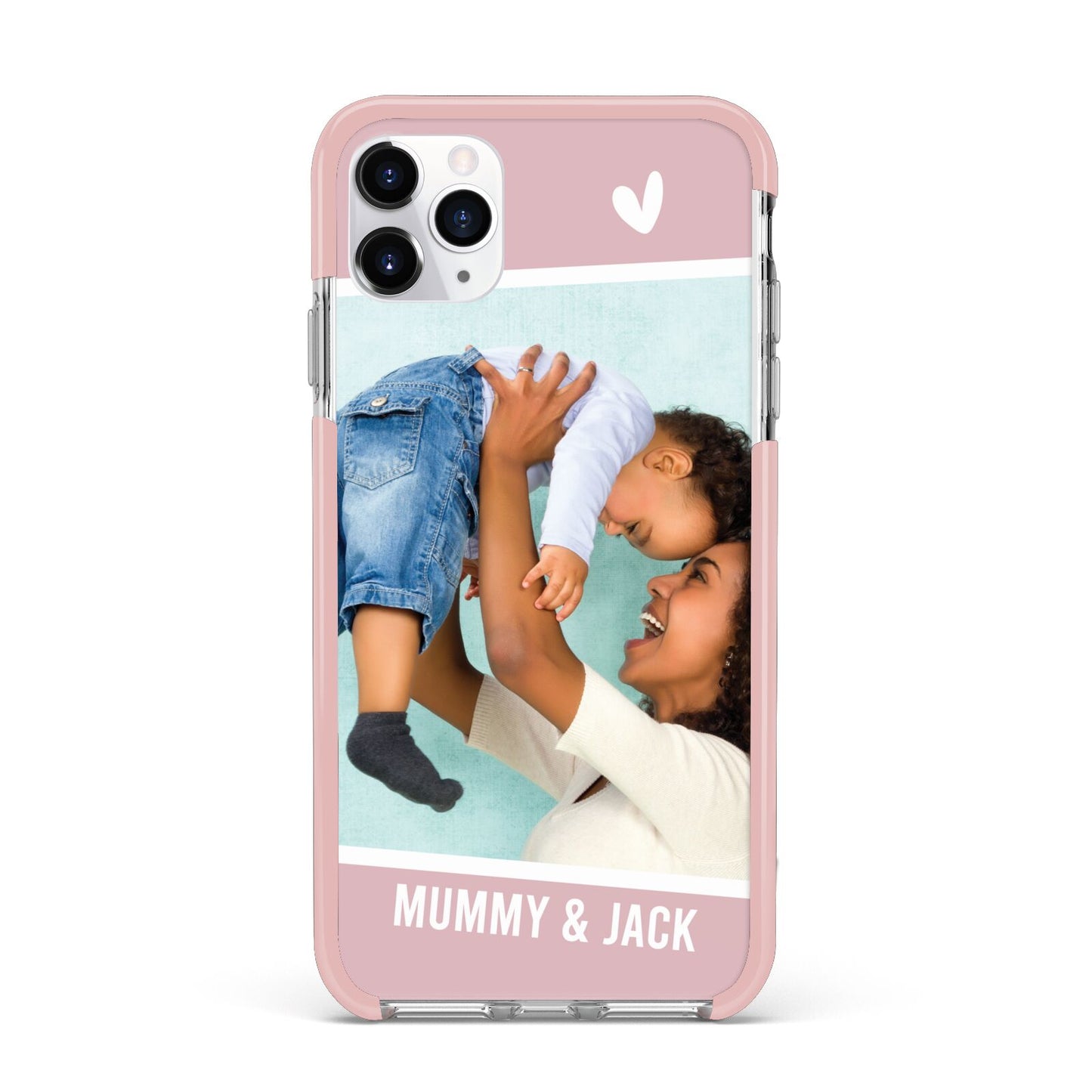 Personalised Photo Mummy and Child iPhone 11 Pro Max Impact Pink Edge Case