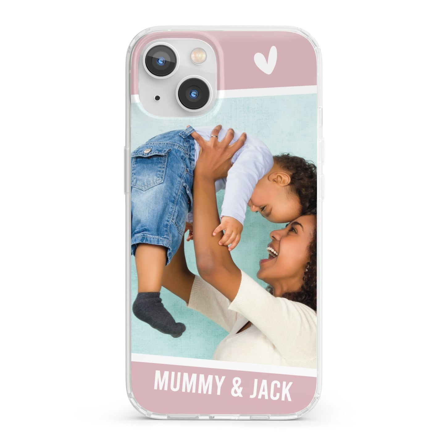 Personalised Photo Mummy and Child iPhone 13 Clear Bumper Case