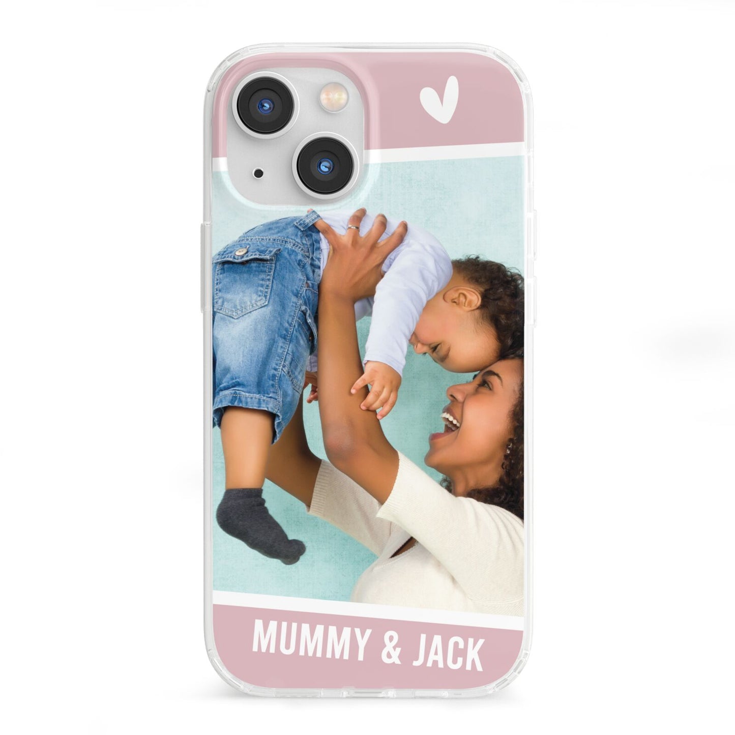 Personalised Photo Mummy and Child iPhone 13 Mini Clear Bumper Case