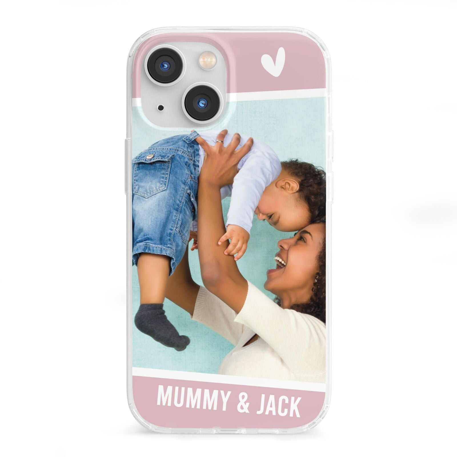 Personalised Photo Mummy and Child iPhone 13 Mini Clear Bumper Case