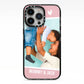 Personalised Photo Mummy and Child iPhone 13 Pro Black Impact Case on Silver phone