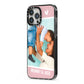 Personalised Photo Mummy and Child iPhone 13 Pro Max Black Impact Case Side Angle on Silver phone