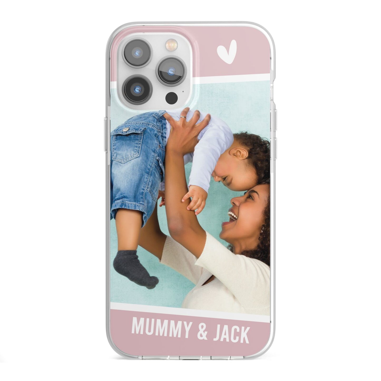 Personalised Photo Mummy and Child iPhone 13 Pro Max TPU Impact Case with White Edges
