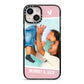 Personalised Photo Mummy and Child iPhone 14 Black Impact Case on Silver phone