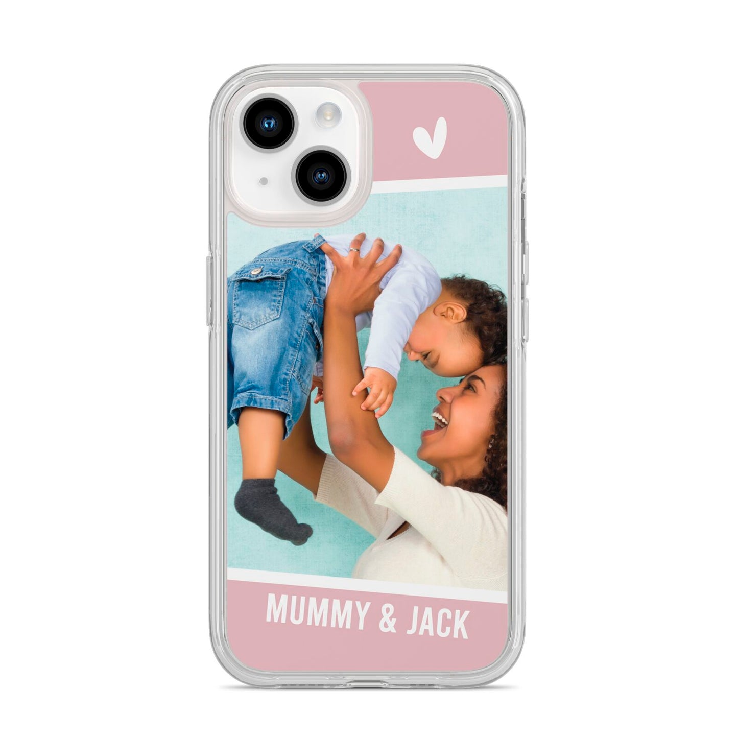 Personalised Photo Mummy and Child iPhone 14 Clear Tough Case Starlight