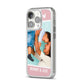 Personalised Photo Mummy and Child iPhone 14 Pro Clear Tough Case Silver Angled Image