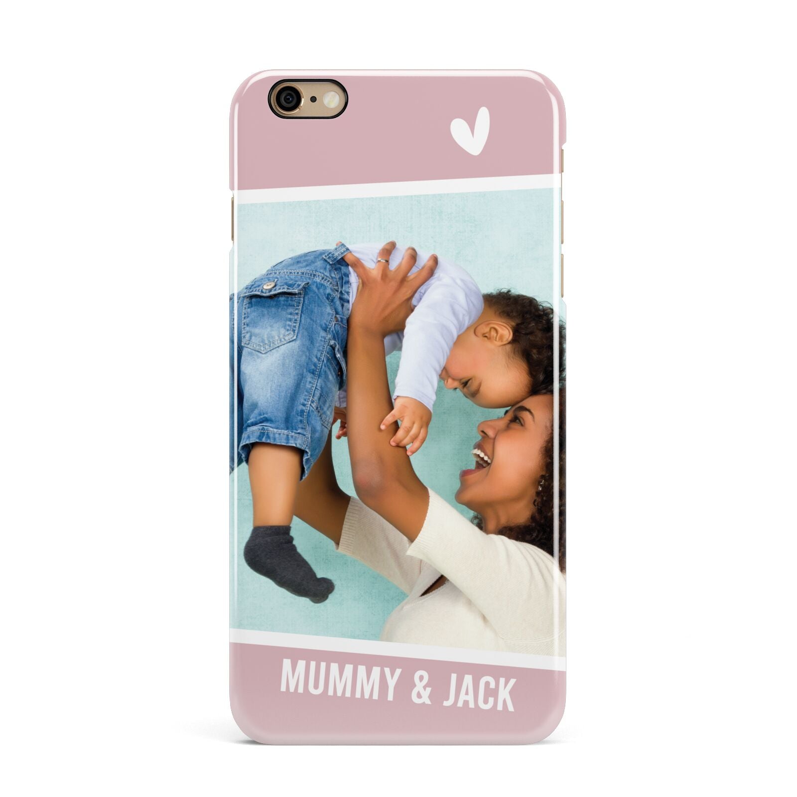 Personalised Photo Mummy and Child iPhone 6 Plus 3D Snap Case on Gold Phone