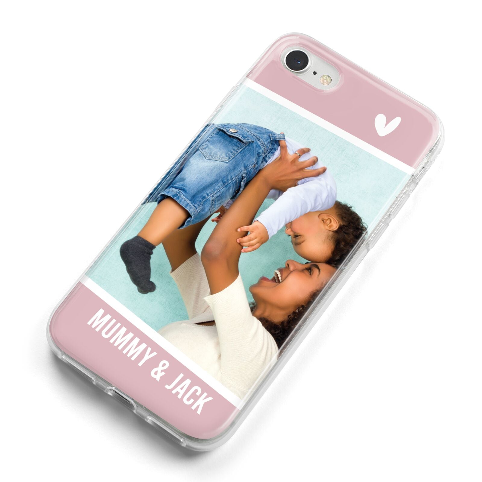Personalised Photo Mummy and Child iPhone 8 Bumper Case on Silver iPhone Alternative Image