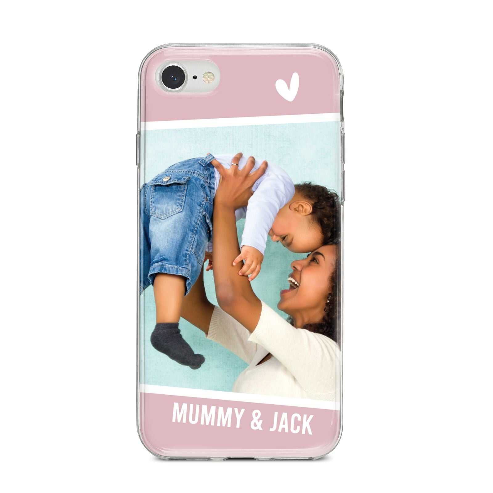 Personalised Photo Mummy and Child iPhone 8 Bumper Case on Silver iPhone