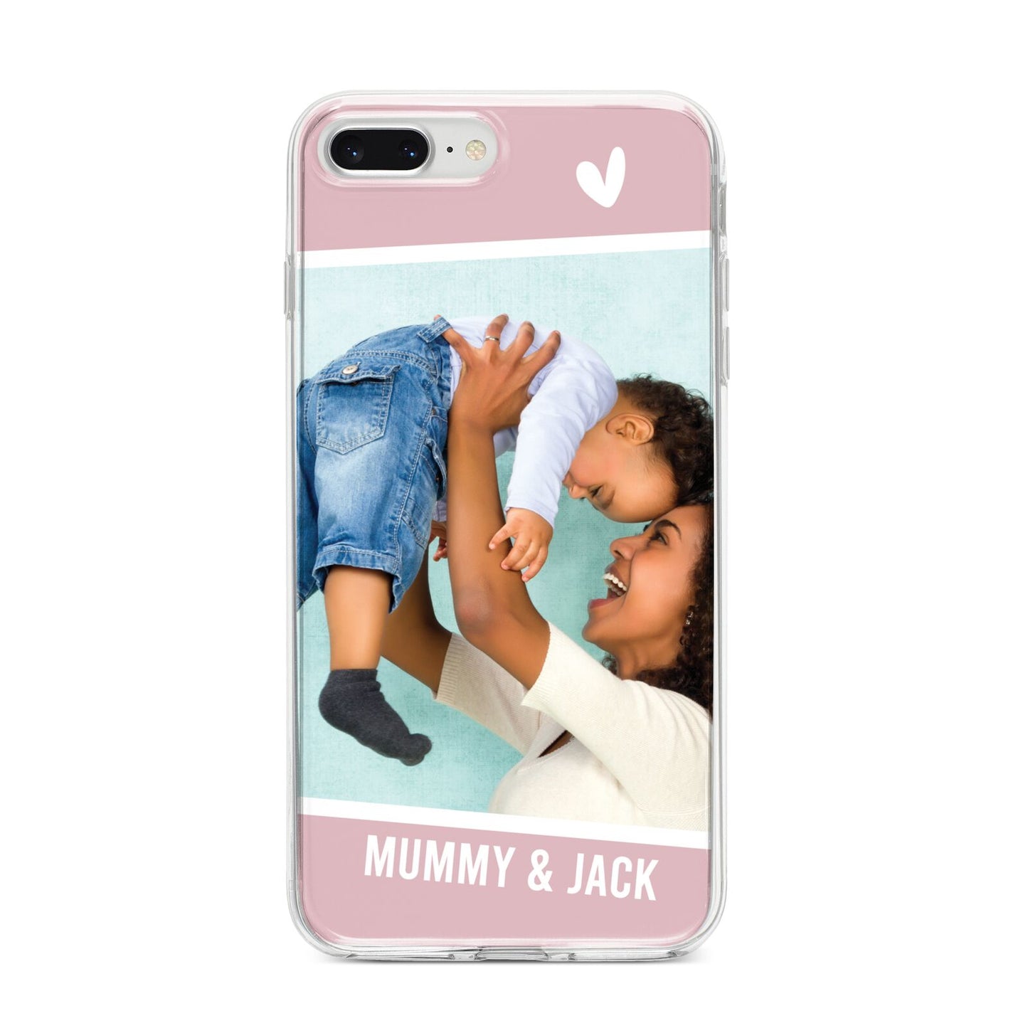 Personalised Photo Mummy and Child iPhone 8 Plus Bumper Case on Silver iPhone