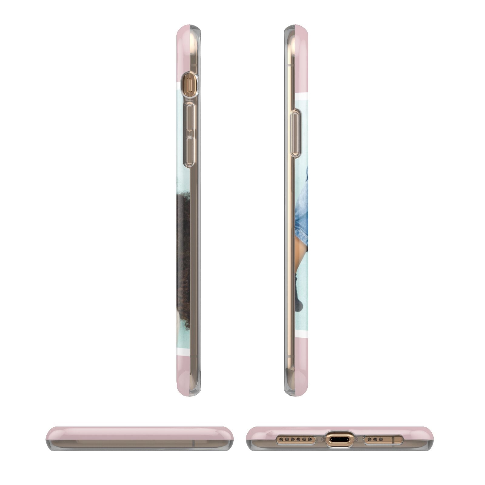 Personalised Photo Mummy and Child iPhone XS 3D Tough Case in Gold Angled Images