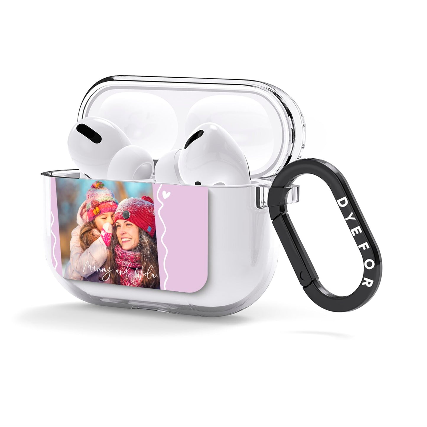 Personalised Photo Mummy and Name AirPods Clear Case 3rd Gen Side Image
