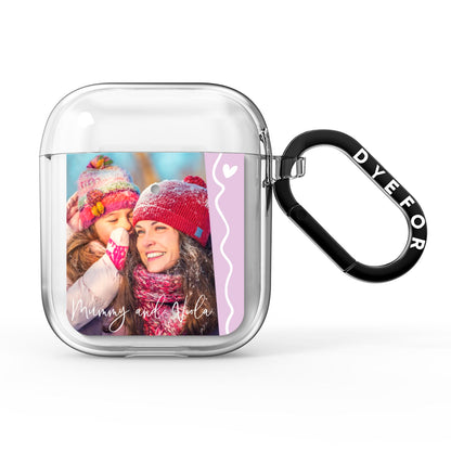 Personalised Photo Mummy and Name AirPods Clear Case