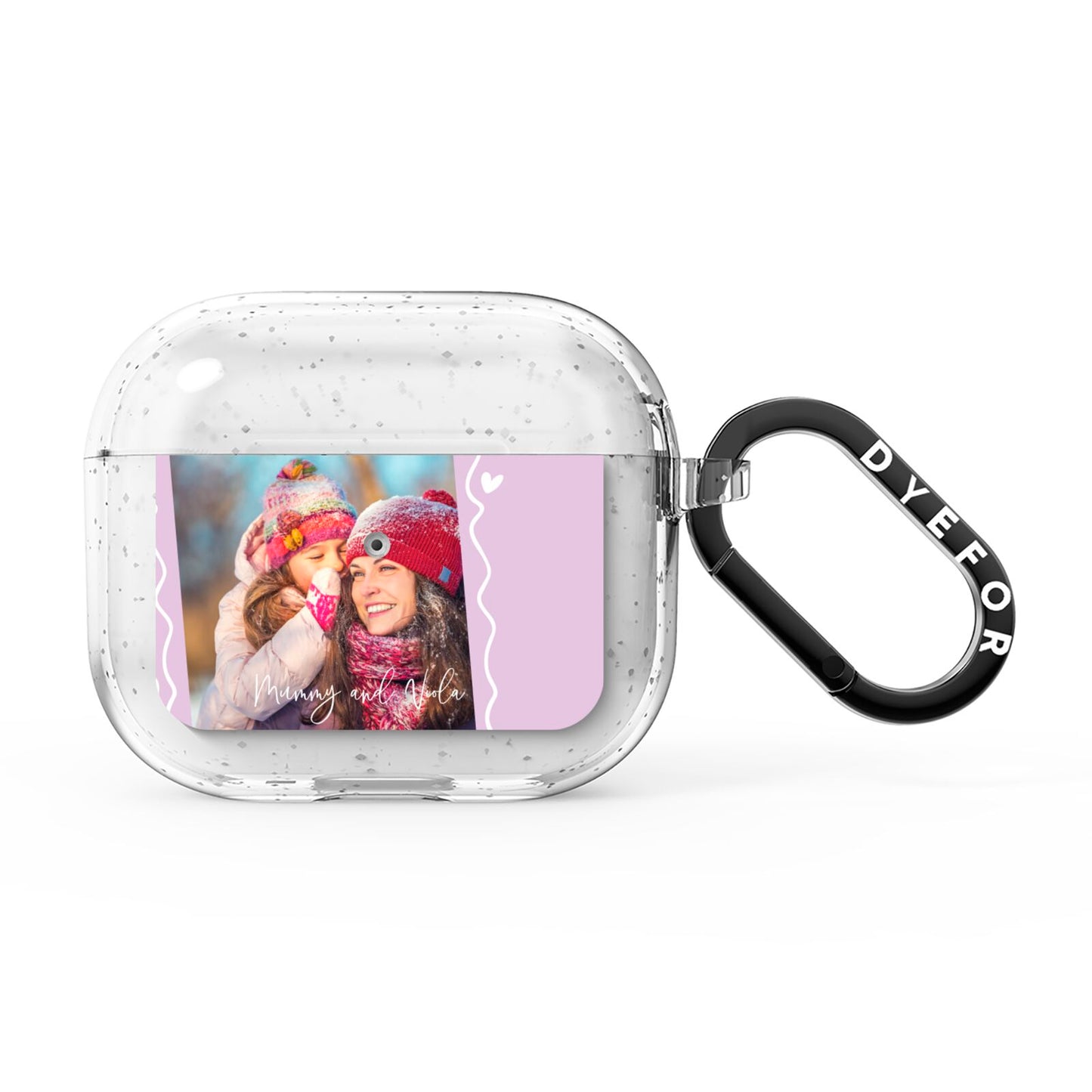 Personalised Photo Mummy and Name AirPods Glitter Case 3rd Gen