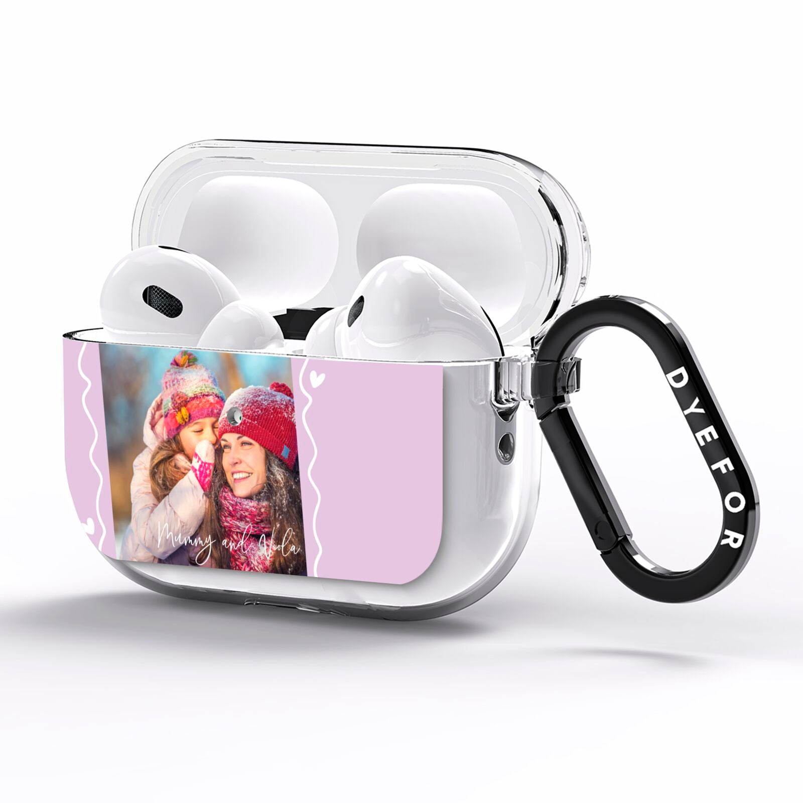 Personalised Photo Mummy and Name AirPods Pro Clear Case Side Image