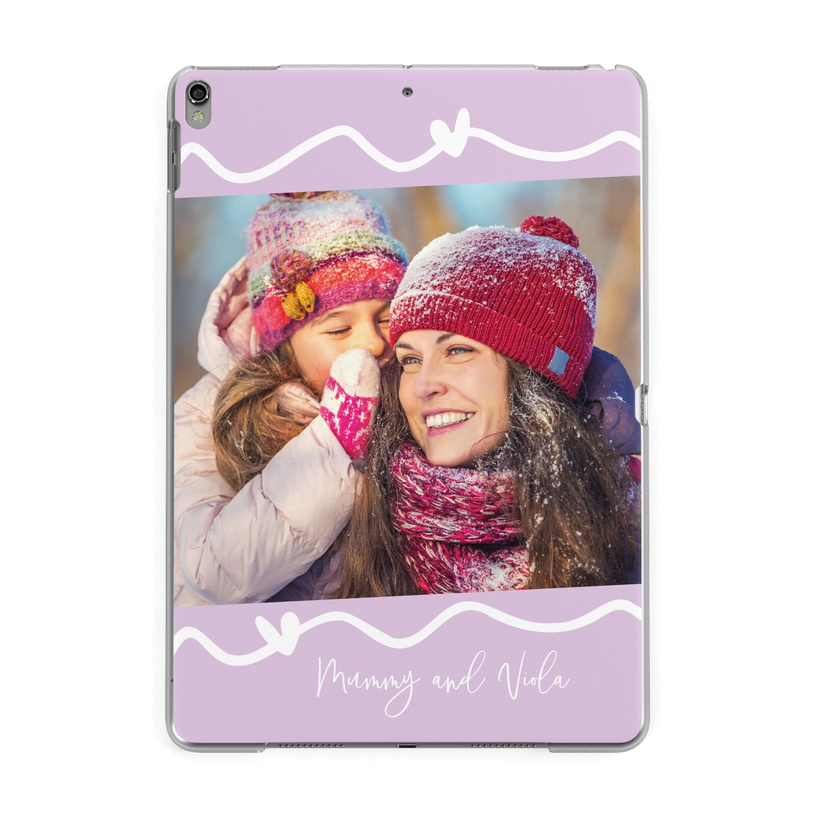 Personalised Photo Mummy and Name Apple iPad Grey Case