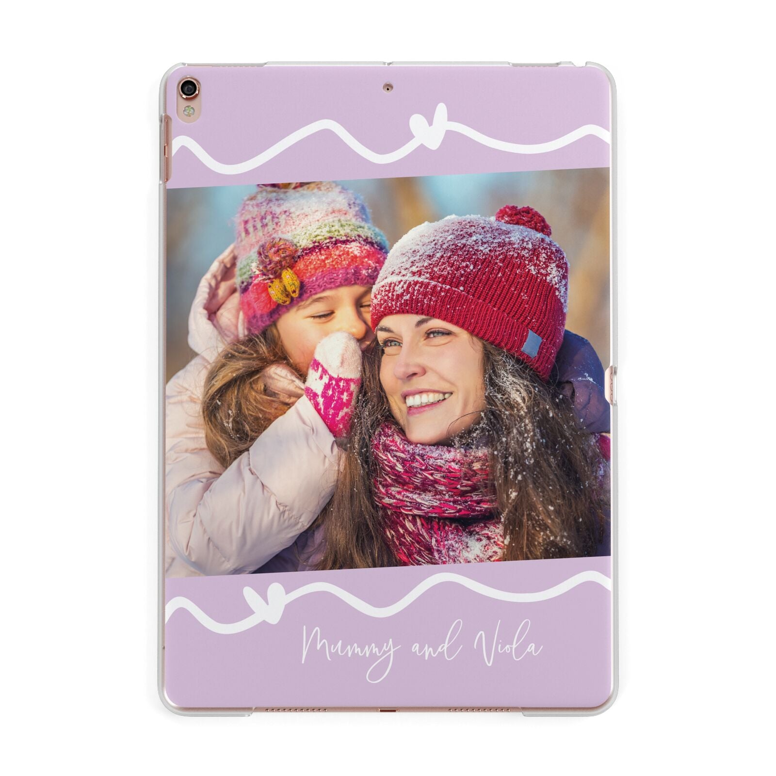 Personalised Photo Mummy and Name Apple iPad Rose Gold Case