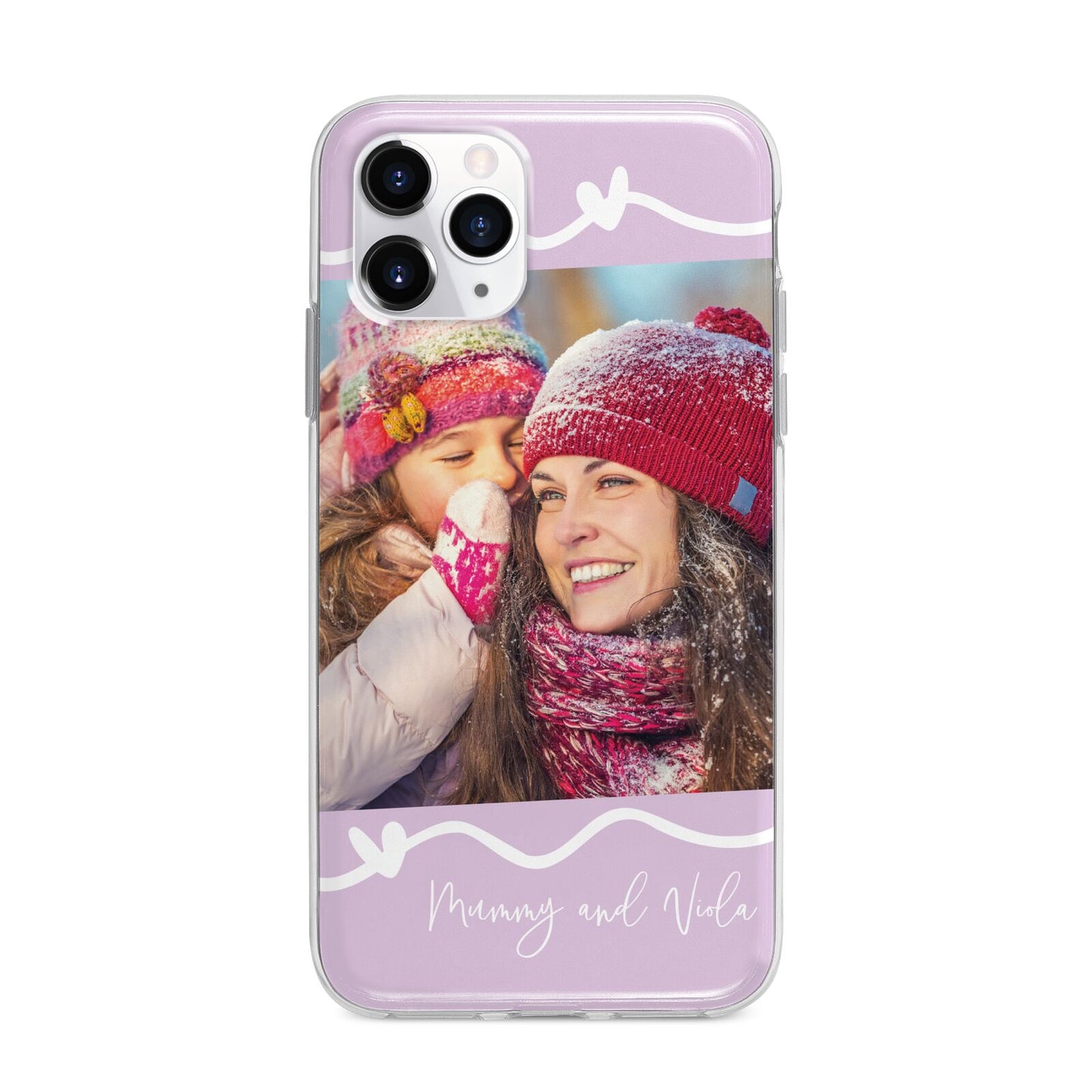 Personalised Photo Mummy and Name Apple iPhone 11 Pro Max in Silver with Bumper Case