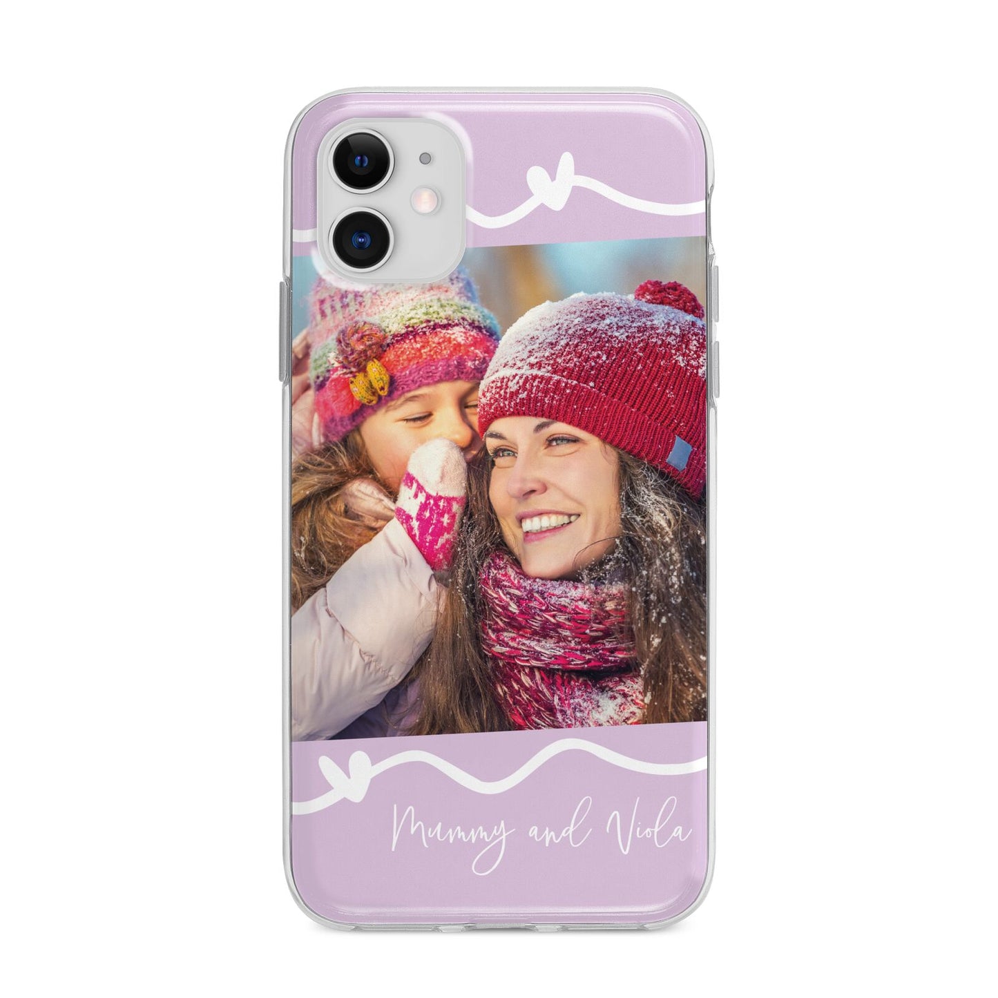 Personalised Photo Mummy and Name Apple iPhone 11 in White with Bumper Case