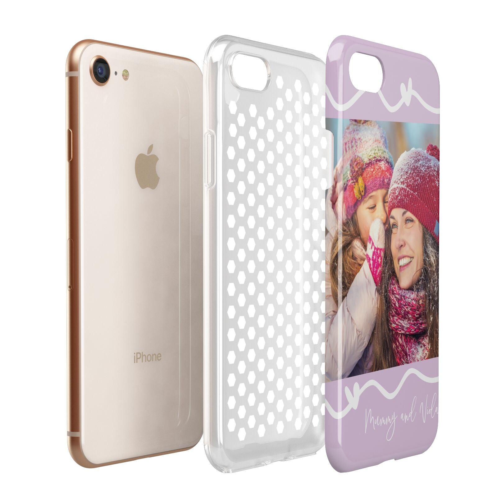 Personalised Photo Mummy and Name Apple iPhone 7 8 3D Tough Case Expanded View