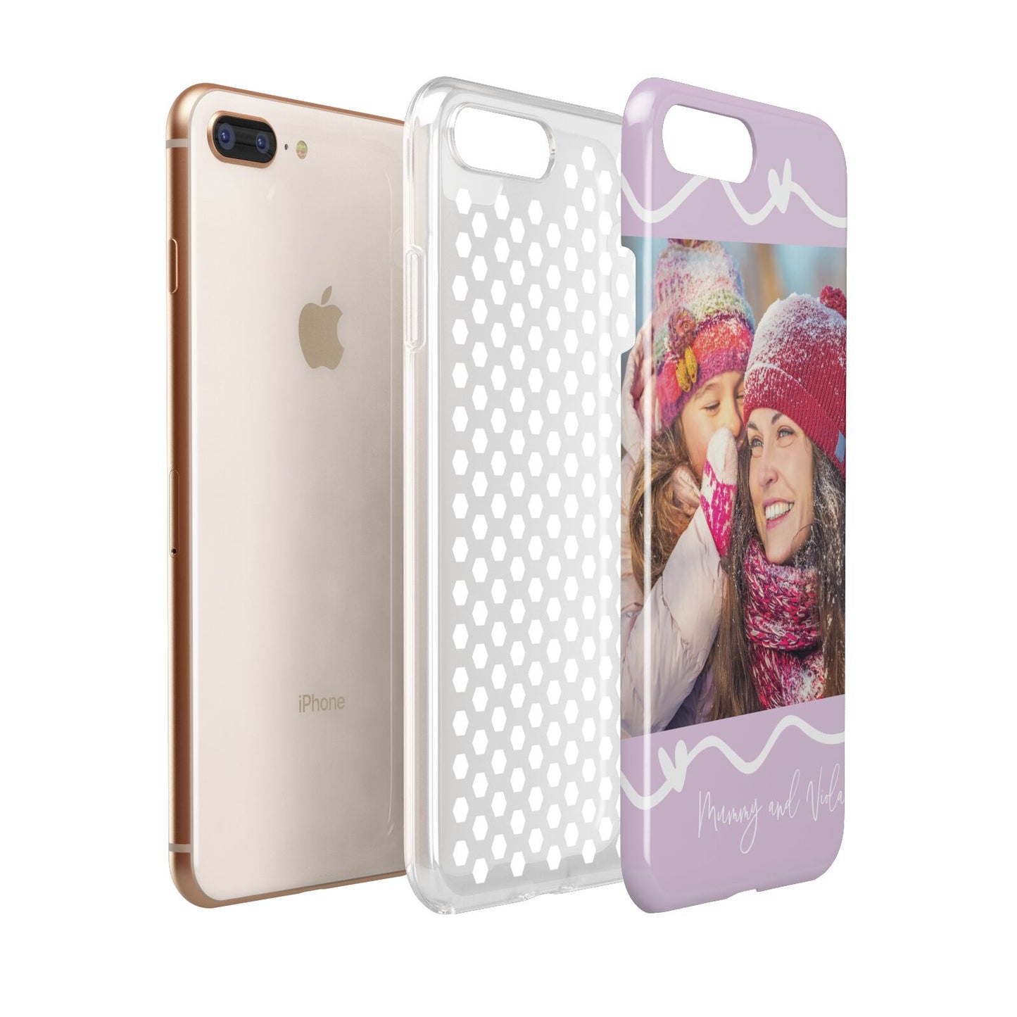 Personalised Photo Mummy and Name Apple iPhone 7 8 Plus 3D Tough Case Expanded View