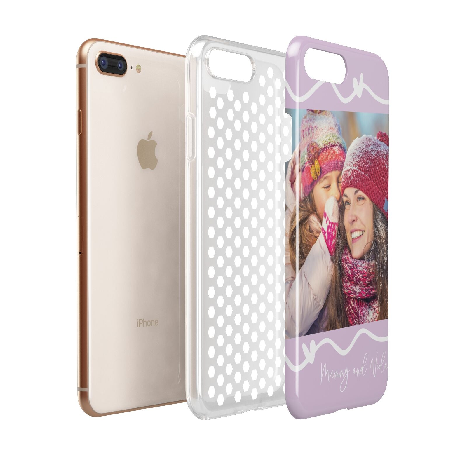 Personalised Photo Mummy and Name Apple iPhone 7 8 Plus 3D Tough Case Expanded View