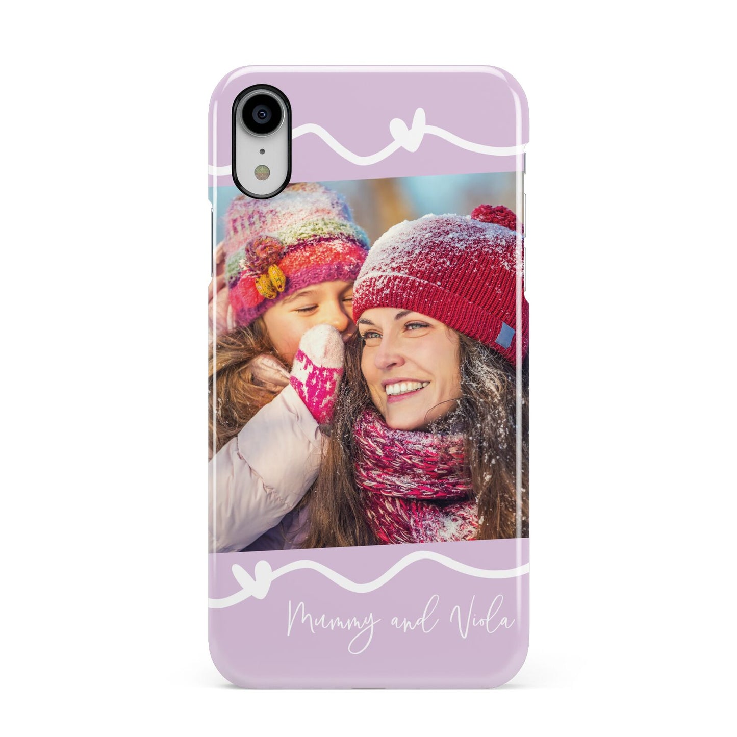 Personalised Photo Mummy and Name Apple iPhone XR White 3D Snap Case