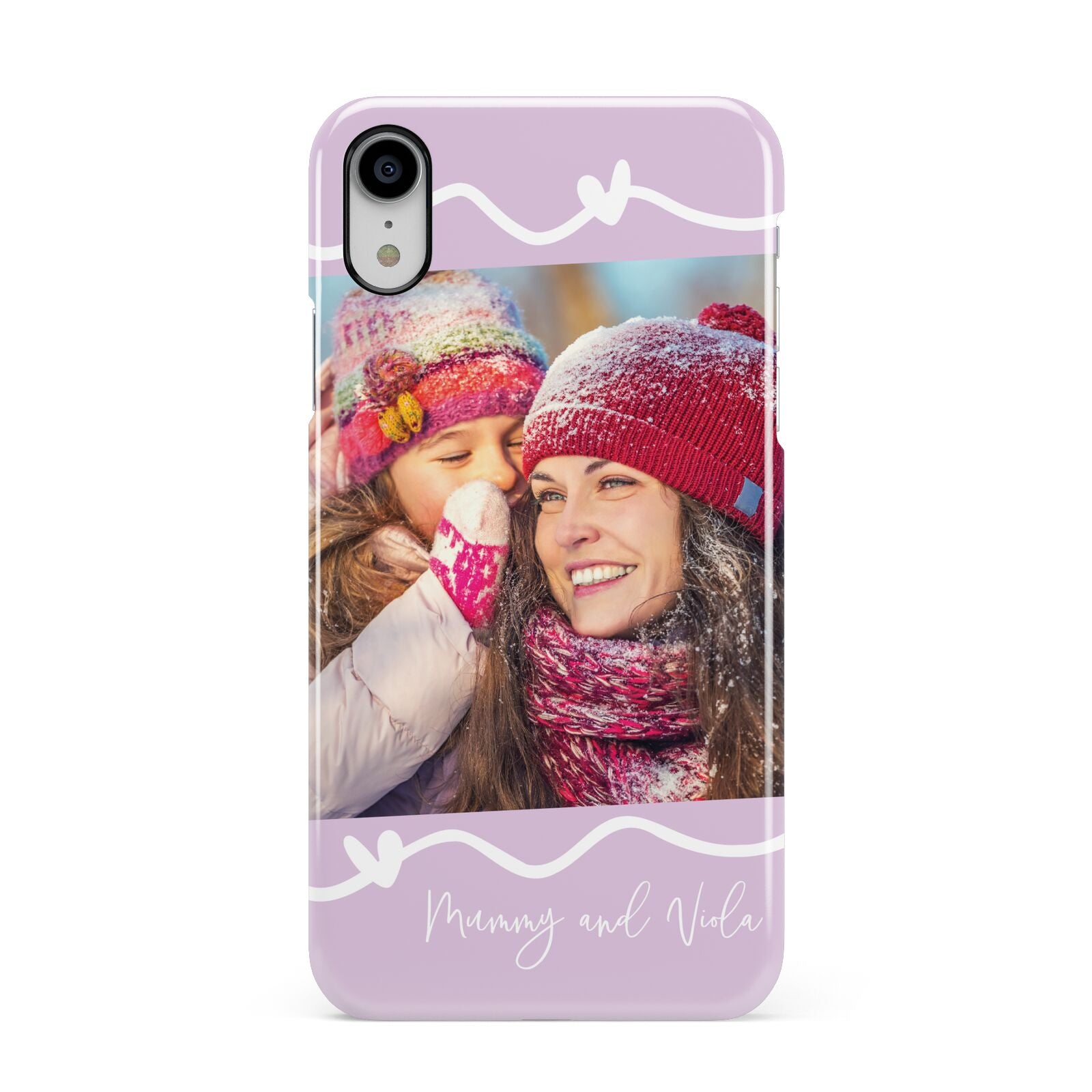 Personalised Photo Mummy and Name Apple iPhone XR White 3D Snap Case