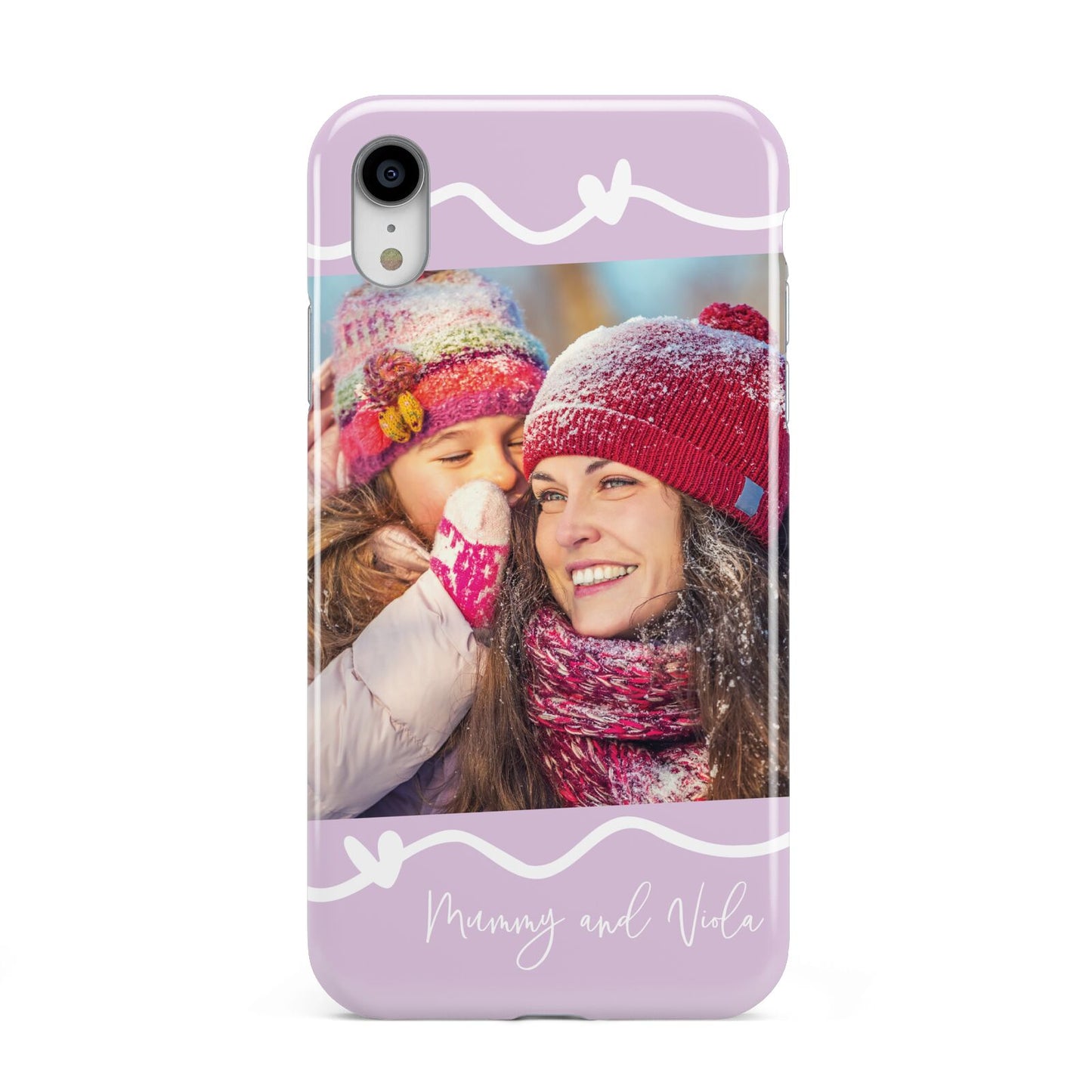 Personalised Photo Mummy and Name Apple iPhone XR White 3D Tough Case