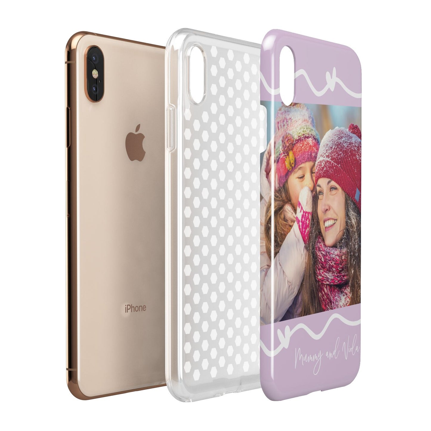 Personalised Photo Mummy and Name Apple iPhone Xs Max 3D Tough Case Expanded View