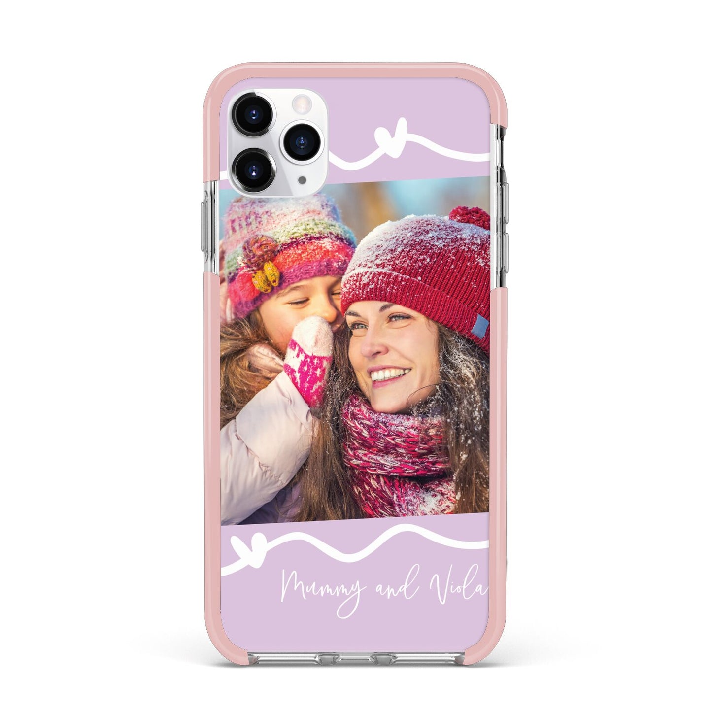 Personalised Photo Mummy and Name iPhone 11 Pro Max Impact Pink Edge Case