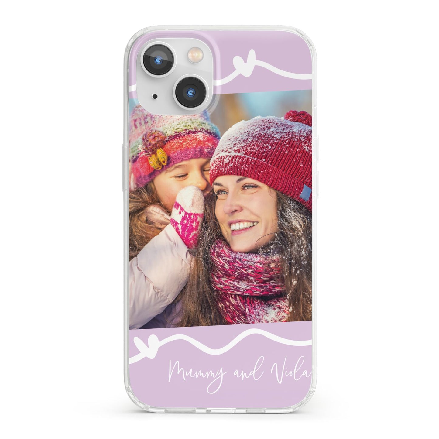 Personalised Photo Mummy and Name iPhone 13 Clear Bumper Case