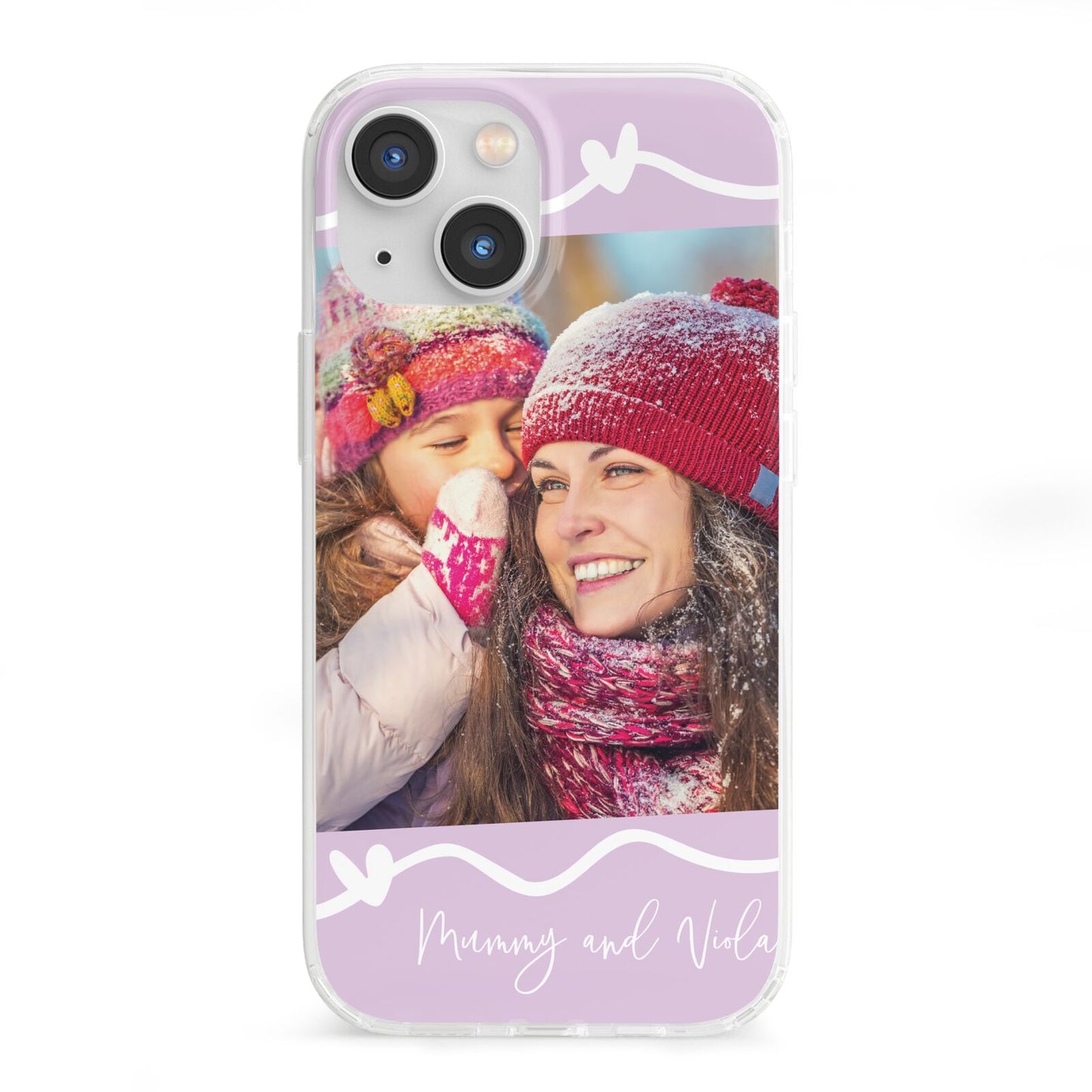 Personalised Photo Mummy and Name iPhone 13 Mini Clear Bumper Case
