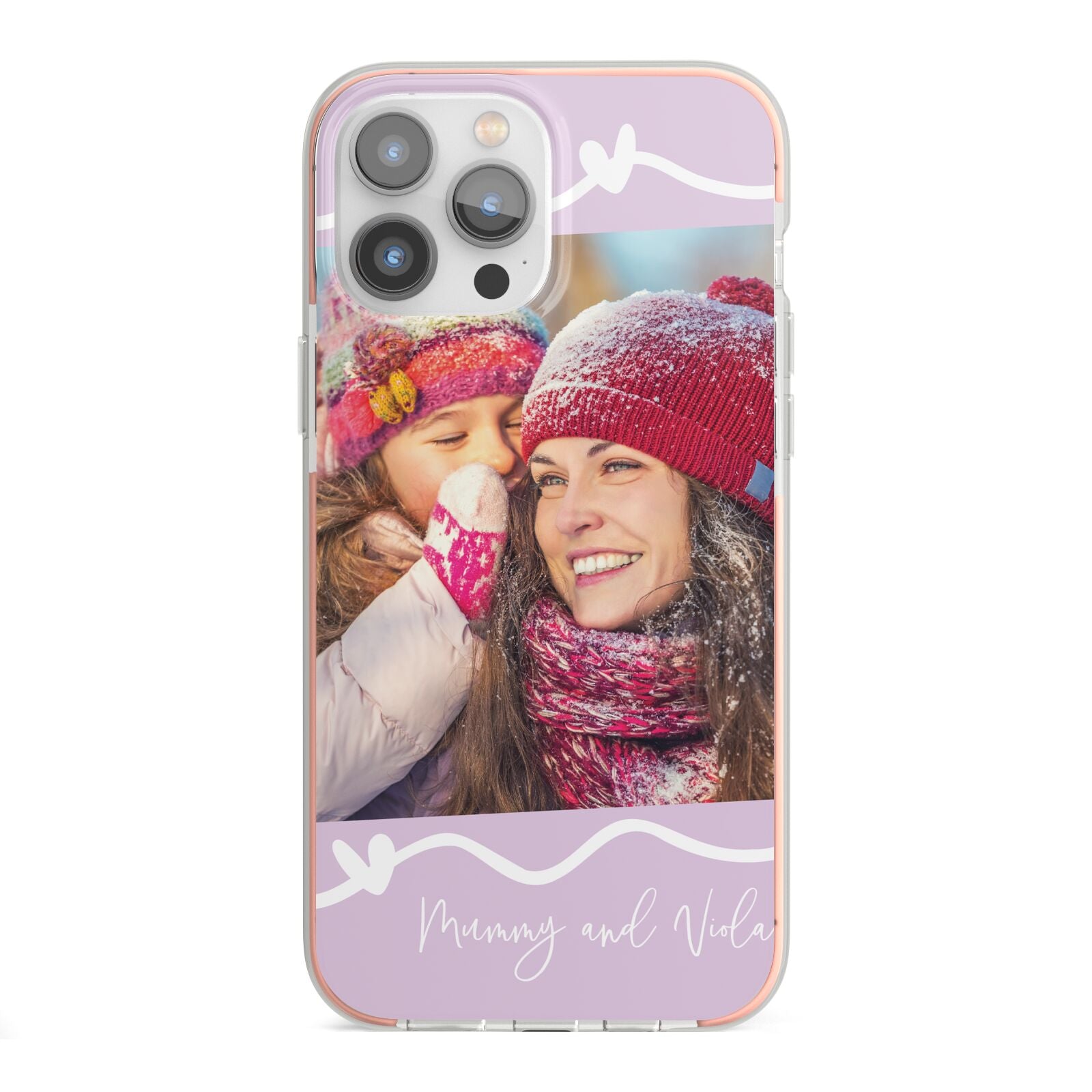 Personalised Photo Mummy and Name iPhone 13 Pro Max TPU Impact Case with Pink Edges