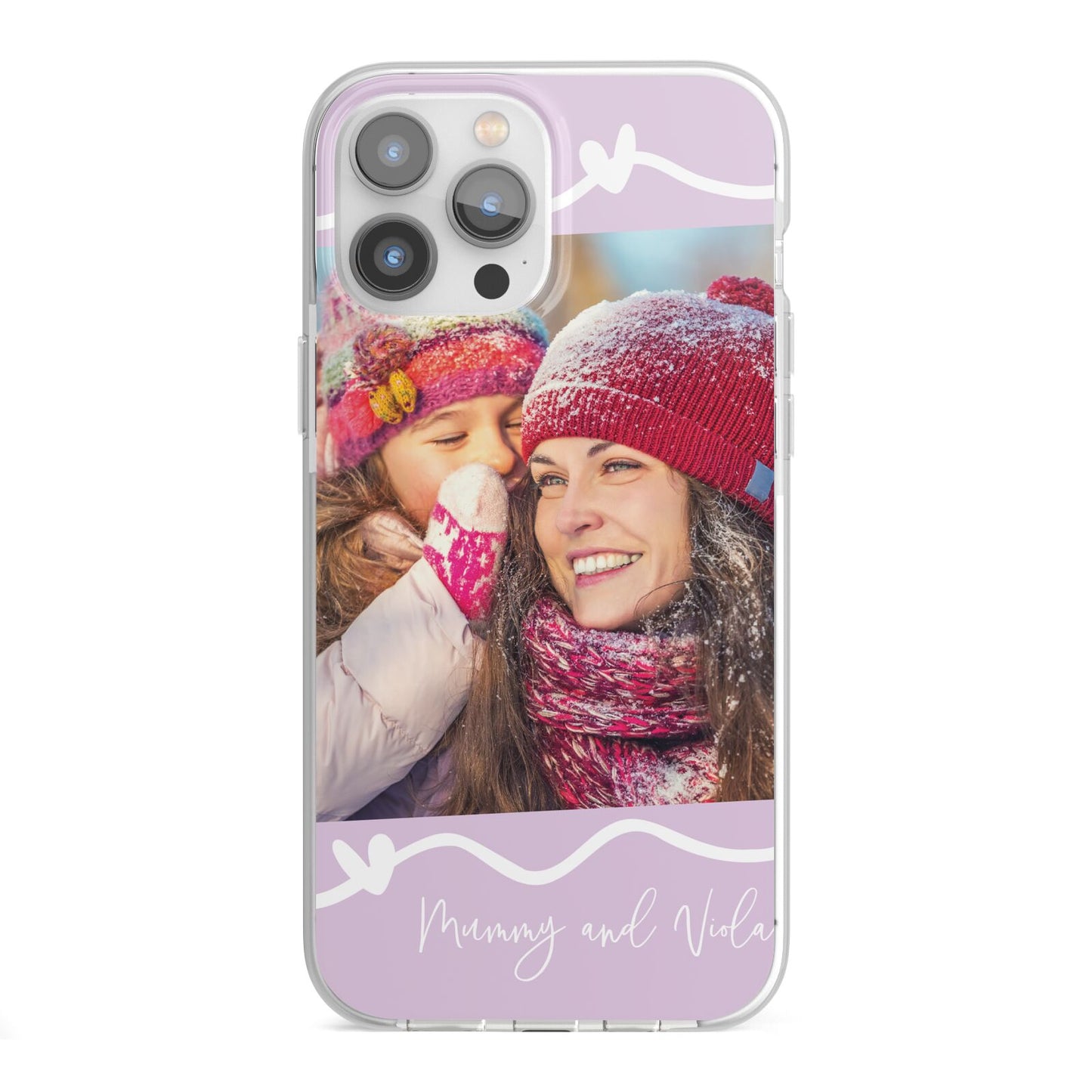 Personalised Photo Mummy and Name iPhone 13 Pro Max TPU Impact Case with White Edges