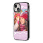 Personalised Photo Mummy and Name iPhone 14 Black Impact Case Side Angle on Silver phone