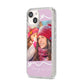 Personalised Photo Mummy and Name iPhone 14 Glitter Tough Case Starlight Angled Image