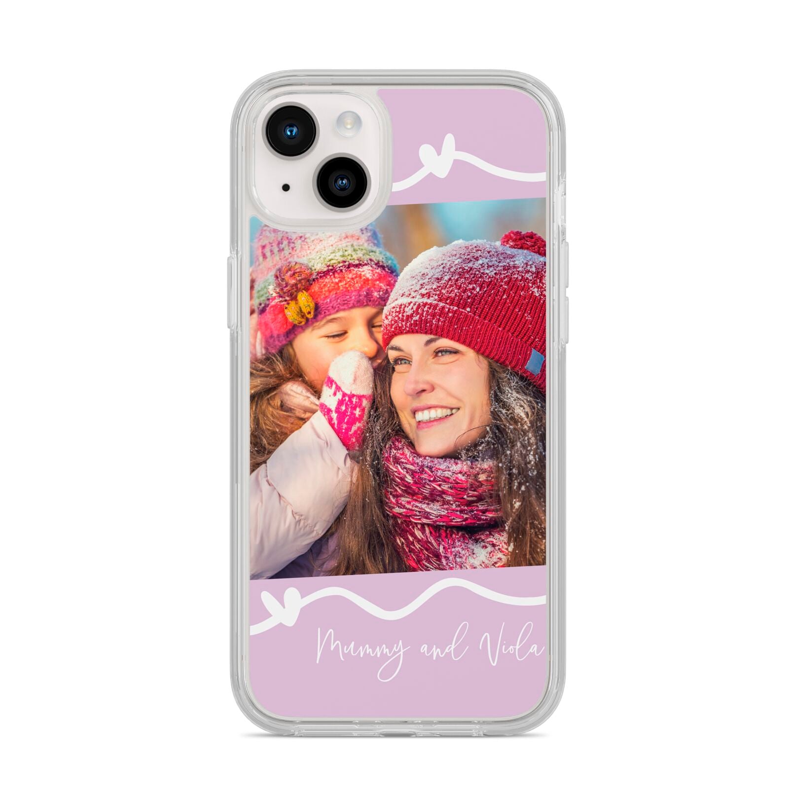 Personalised Photo Mummy and Name iPhone 14 Plus Clear Tough Case Starlight