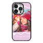Personalised Photo Mummy and Name iPhone 14 Pro Black Impact Case on Silver phone
