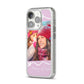 Personalised Photo Mummy and Name iPhone 14 Pro Glitter Tough Case Silver Angled Image