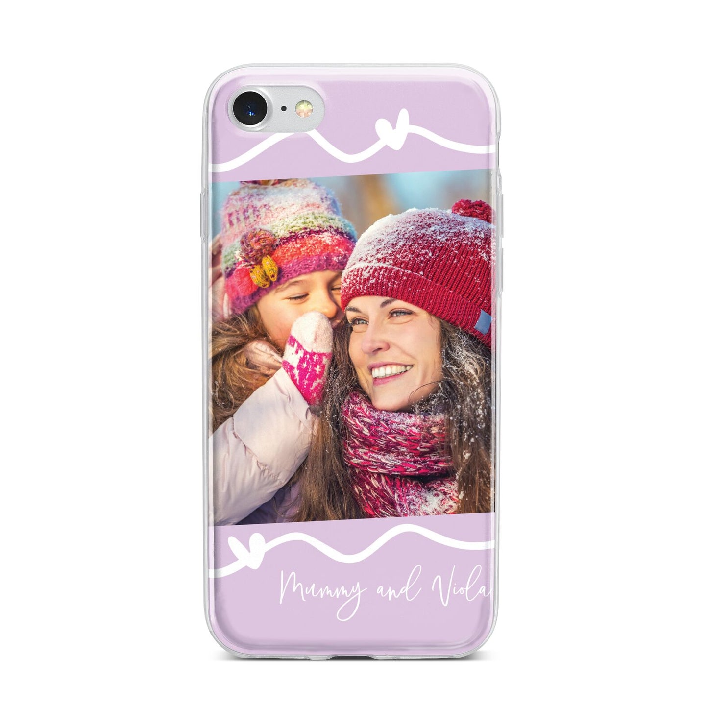 Personalised Photo Mummy and Name iPhone 7 Bumper Case on Silver iPhone