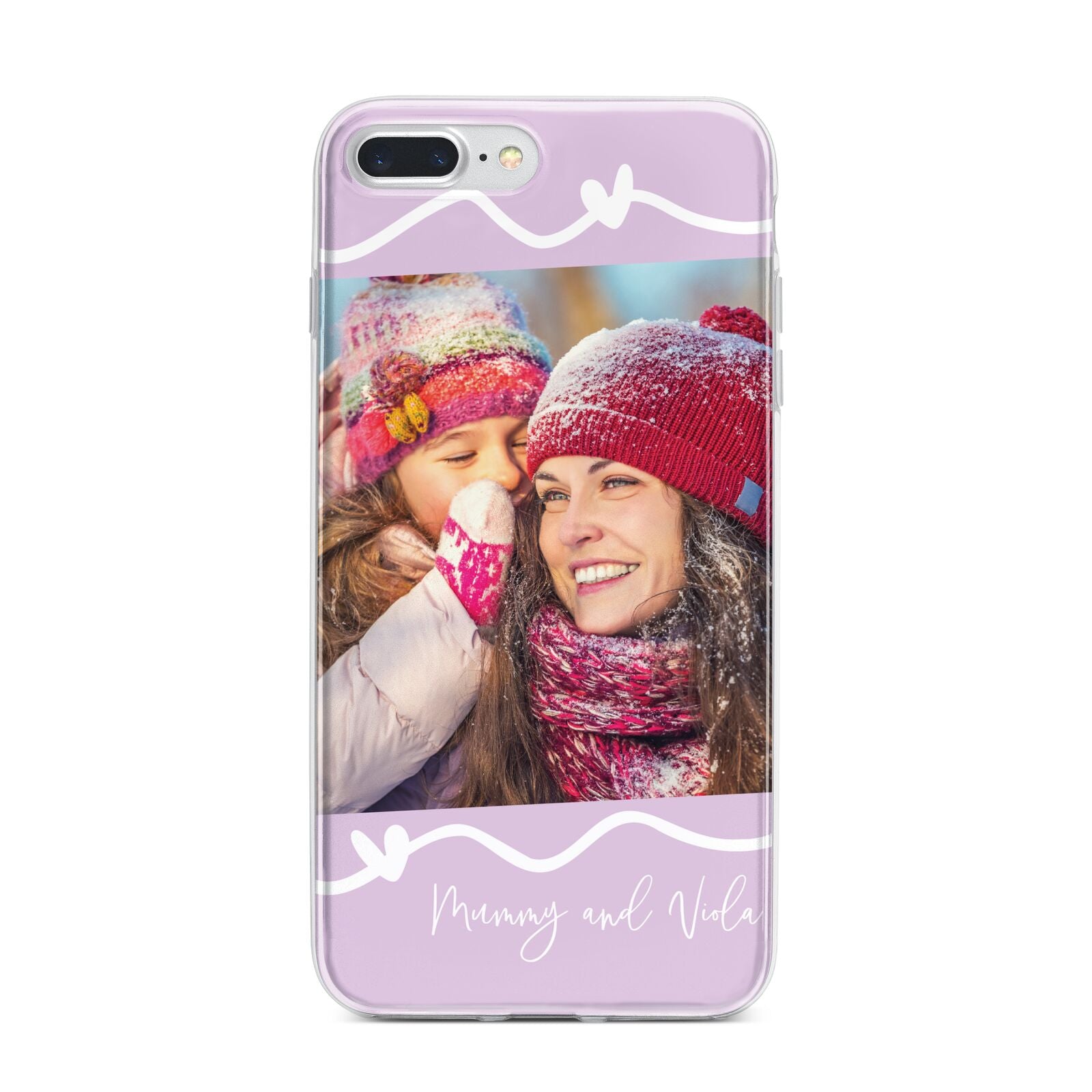 Personalised Photo Mummy and Name iPhone 7 Plus Bumper Case on Silver iPhone