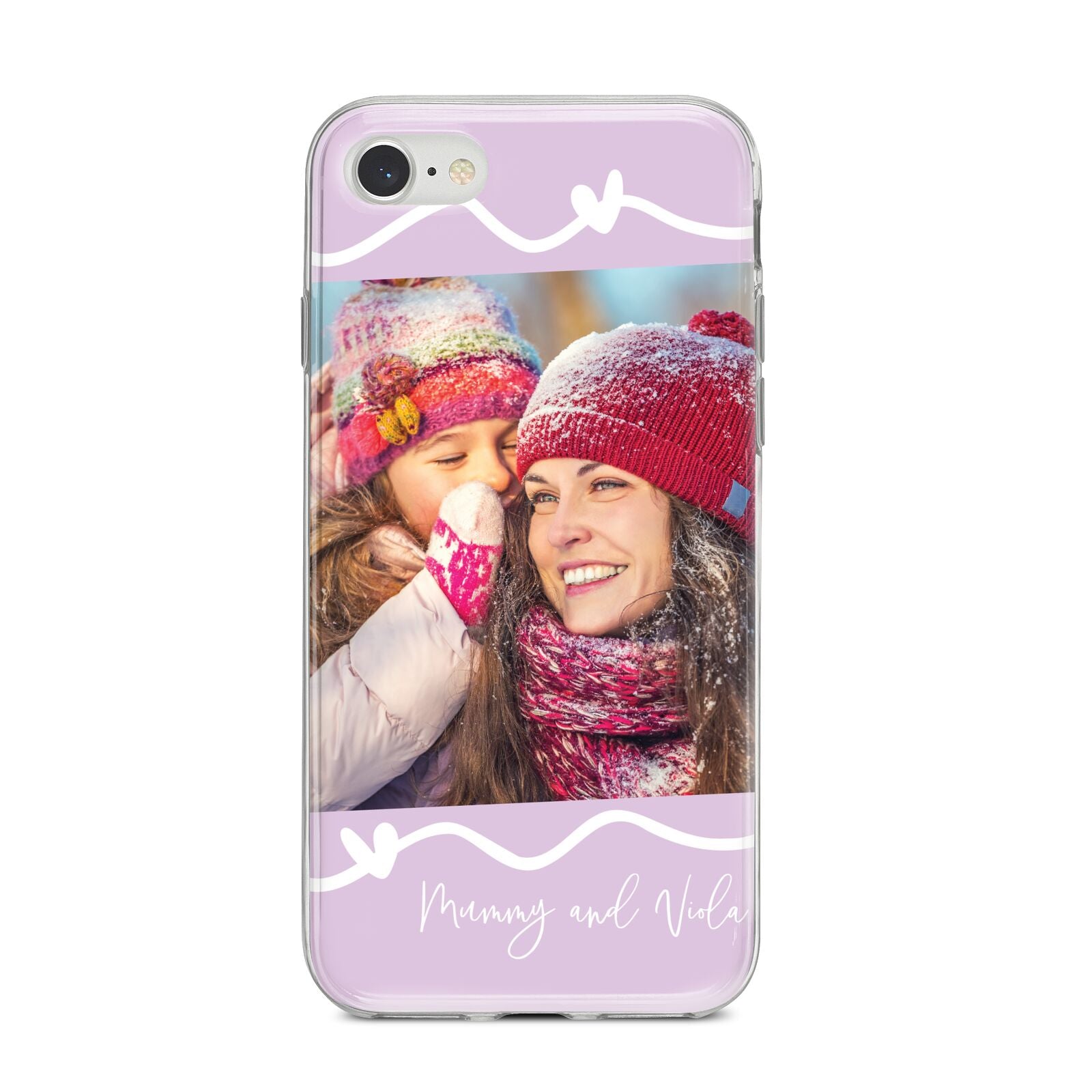 Personalised Photo Mummy and Name iPhone 8 Bumper Case on Silver iPhone