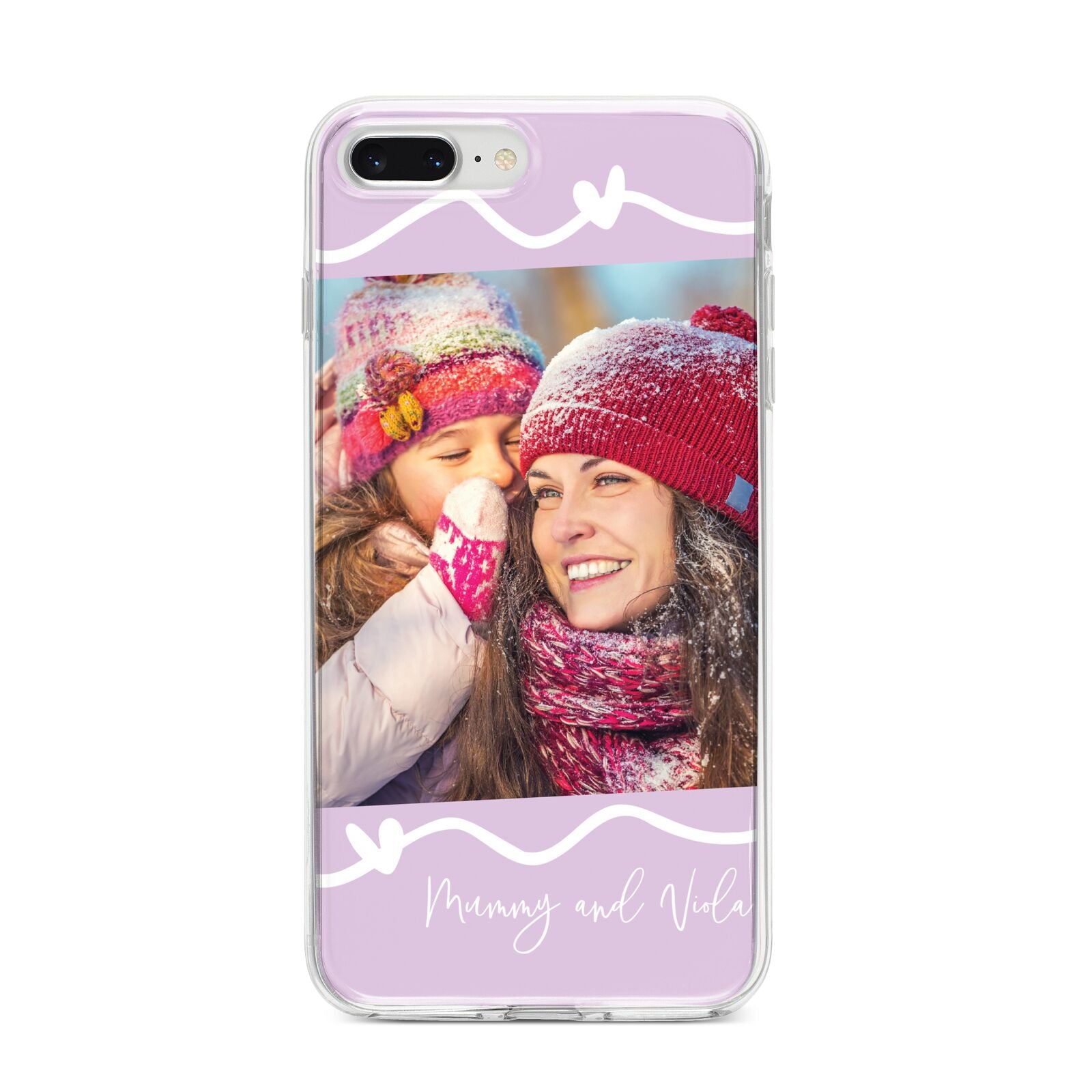 Personalised Photo Mummy and Name iPhone 8 Plus Bumper Case on Silver iPhone