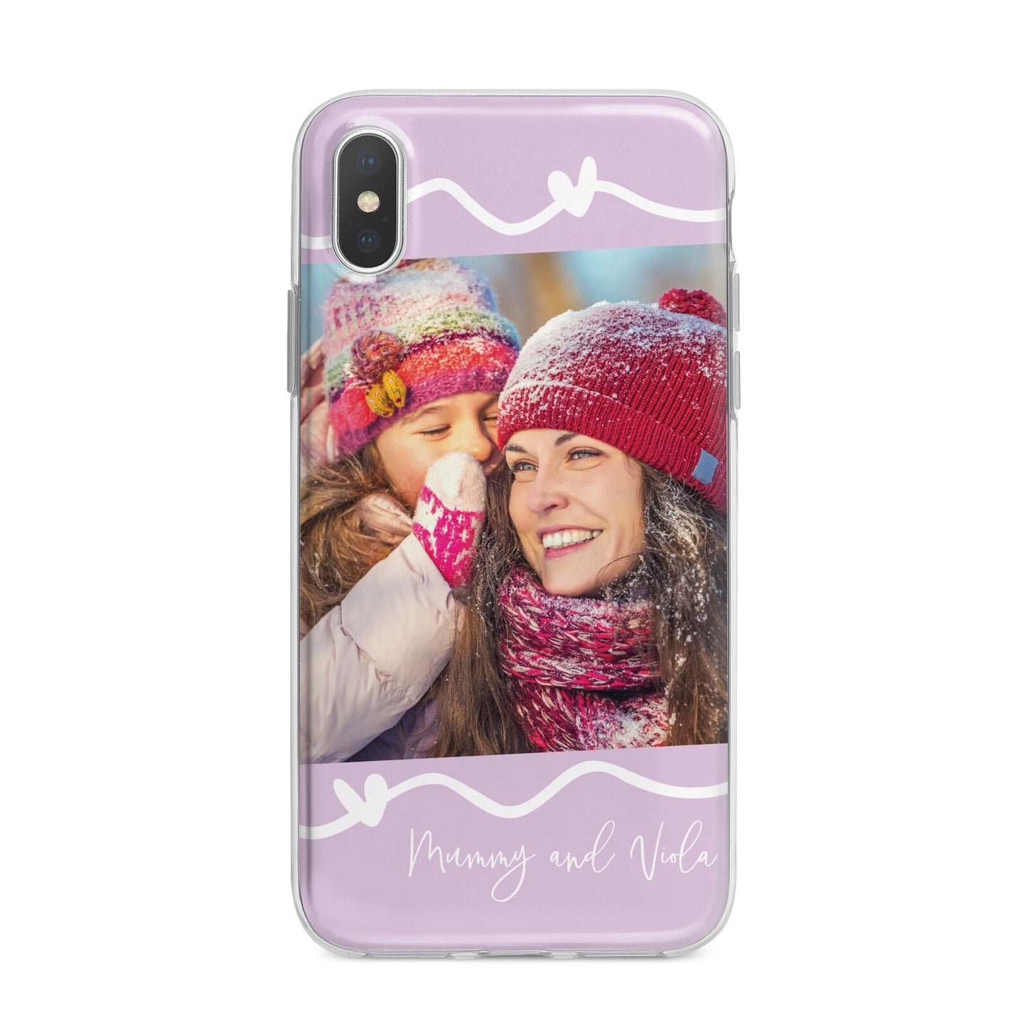 Personalised Photo Mummy and Name iPhone X Bumper Case on Silver iPhone Alternative Image 1
