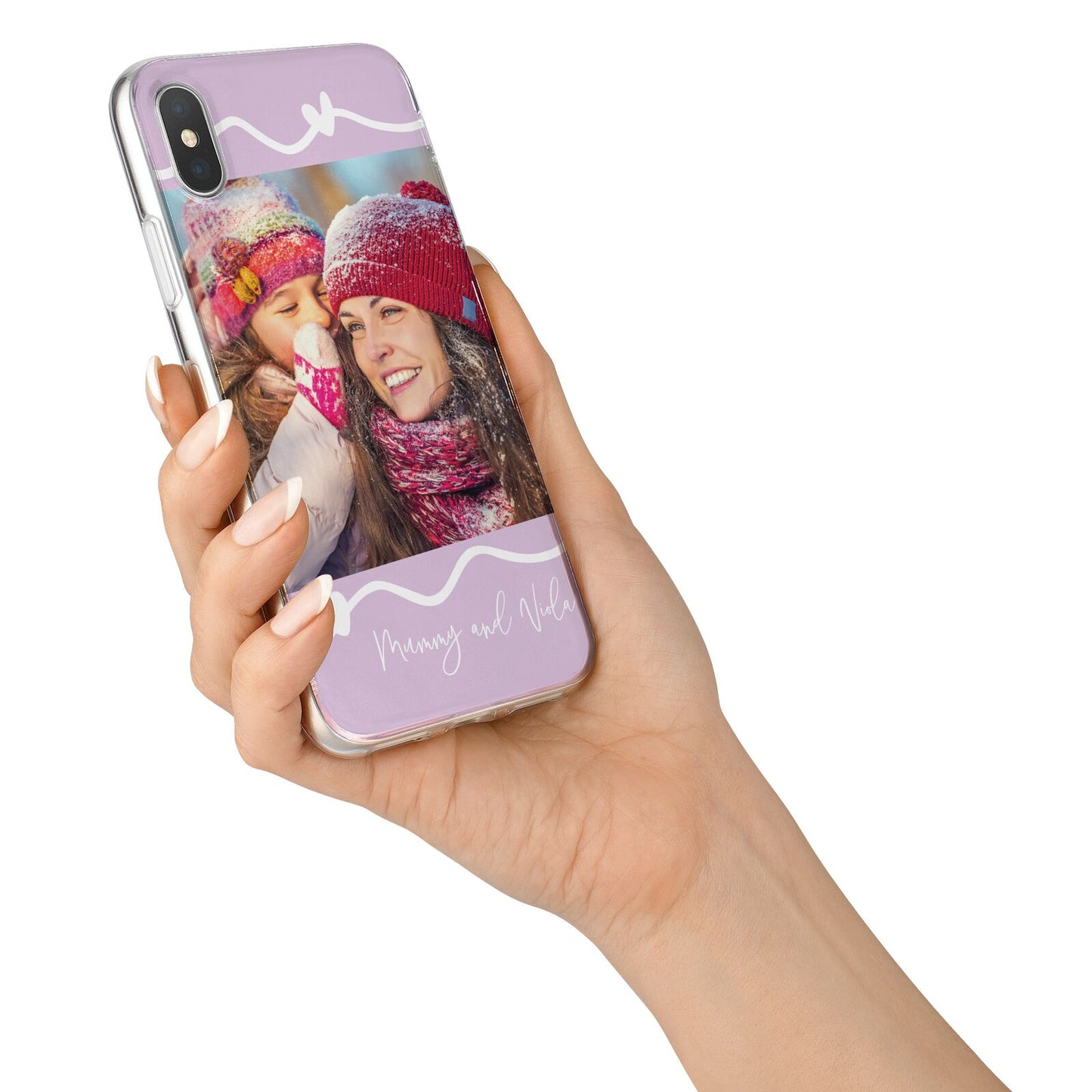 Personalised Photo Mummy and Name iPhone X Bumper Case on Silver iPhone Alternative Image 2