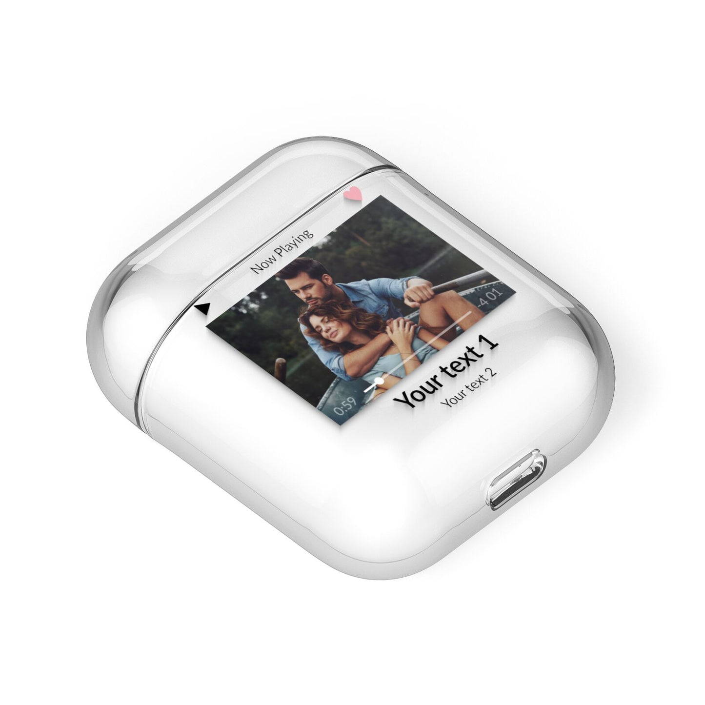 Personalised Photo Music AirPods Case Laid Flat
