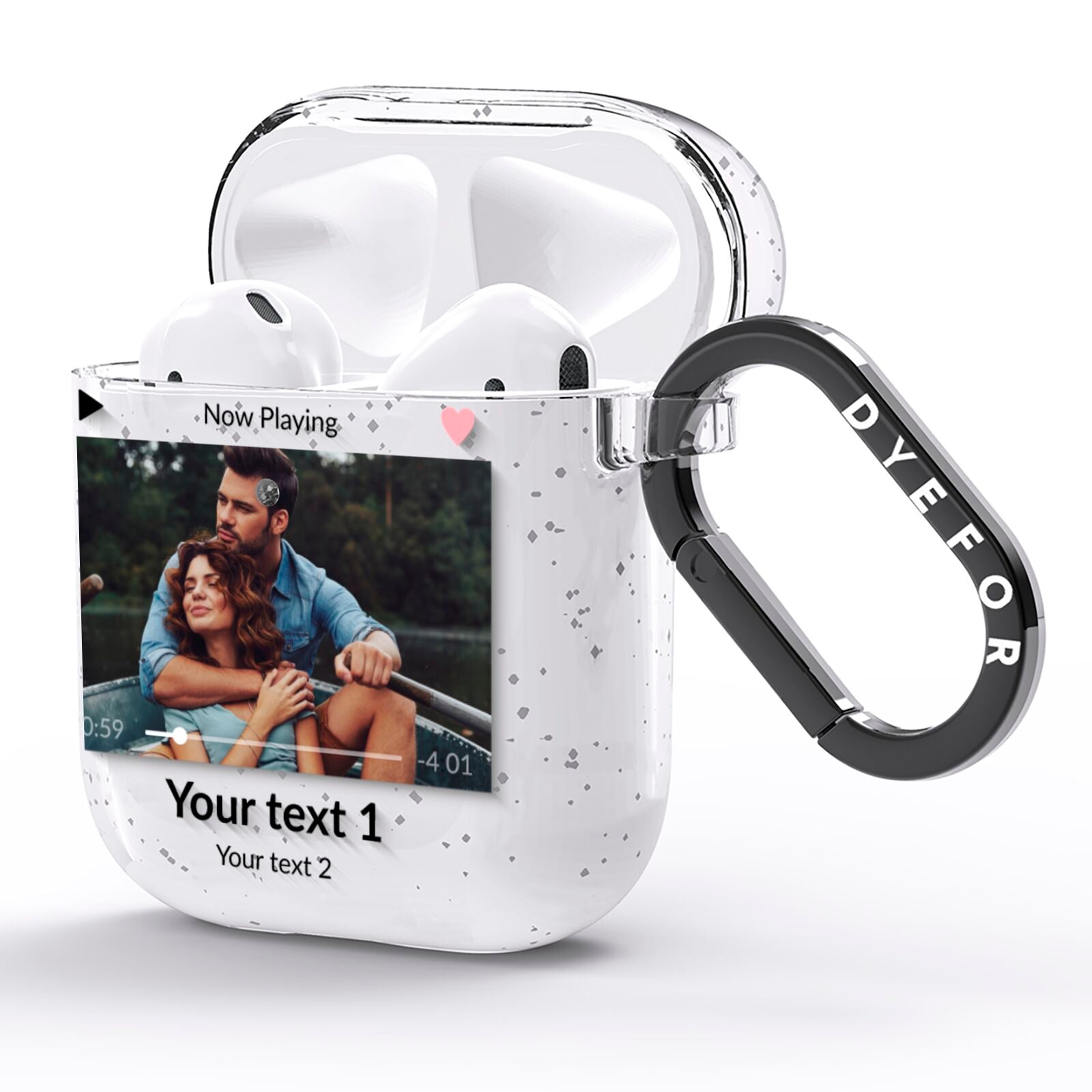 Personalised Photo Music AirPods Glitter Case Side Image