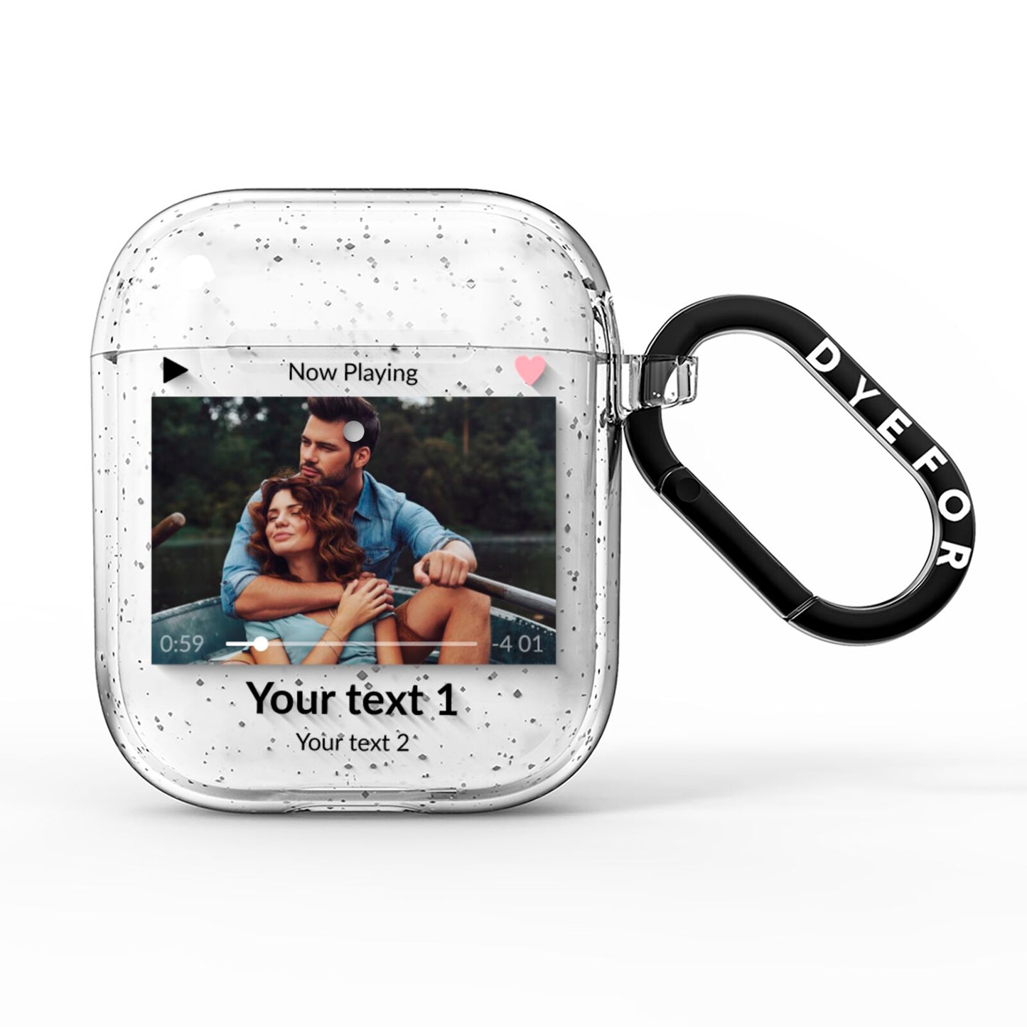 Personalised Photo Music AirPods Glitter Case